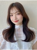 ★小顔ワンカールレイヤーカットデジタルパーマチェリーブラウン