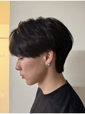 シースルーマッシュメンズヘア刈り上げなしネオウルフ中性ウルフ