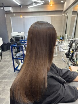 ファビ 渋谷(Fab) くびれヘア/暗めカラー/アプリコットオレンジ/縮毛矯正