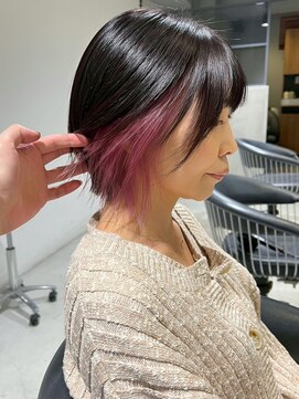 インナーカラーボブ【20代30代イルミナカラー/縮毛矯正/髪質改善