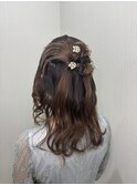 カチモリハーフアップヘアアレンジ
