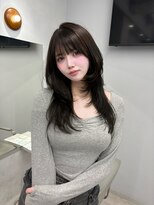 プリアバイポプルス 渋谷(pria by popls) ミディアムレイヤーハッシュカット顔周りレイヤーカット韓国ヘア