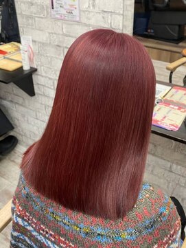サロンジオ 本厚木(salon the O's) ピンクベージュ/ミディアムストレート/おしゃれ女子ウルフ