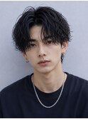 無造作センターパートソフトツイストスパイラルパーマ