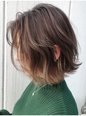 ハイライトグレージュ_ココアブラウンフリンジウェーブ_ba288492