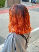 テトテ 門戸厄神店(tetote)&nbsp;【tetote村山のサロンスタイル】派手髪×アプリコットオレンジ