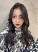 ブリーチなしチョコレート色×前髪/顔周り×韓国ロング[新宿]