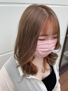 ループ(LOOP) ブリーチなしベージュカラー×フェイスフレーミング