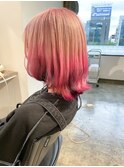 ピンクブラック/エンドカラー/裾カラー/ケアブリーチ/ハイトーン