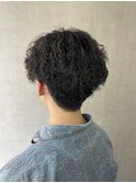ツイストスパイラル、強め、センターパート