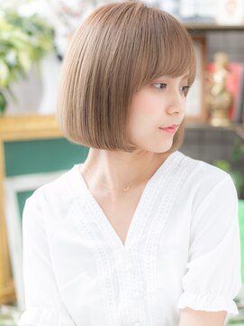 カバーヘア ブリス 上尾西口店(COVER HAIR bliss) ★斜めバング外国人風ハイトーンカラー小顔ボブ10代20代30代★10