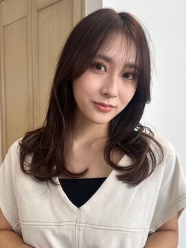 ノイカーム(noi Calm) 顔周りレイヤーカットグレージュカラーくびれボブベージュカラー