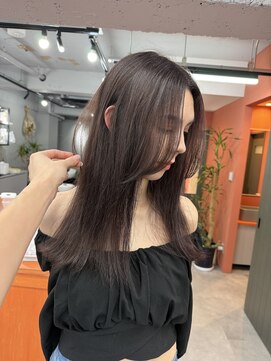 レブ 三条河原町(Reb,) ブリーチなしレイヤーカット顔周りレイヤー大人可愛い30代韓国