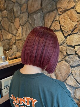 ラック(LUCK) ピンクカラー/船橋/くすみベージュ/細めハイライト