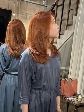 リジェール 金山店 チェリーブラウン/レイヤーカット/かきあげ/金山/おくれ毛