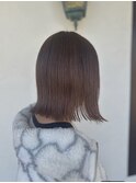 外ハネBOB 透明感グレージュカラー