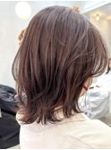 20代~50代☆ミディアムレイヤーくびれウルフブラウン本厚木