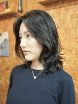 ノラ カマクラ(NORA kamakura)&nbsp;ミディアムニュアンスパーマレイヤーパーマドライパーマくびれ
