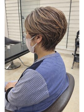 ルノン イオンモール佐久平店 ショート×白髪ぼかしハイライト×髪質改善トリートメント