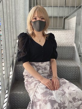 リアイス(Re:ICE) ミニウルフ/くすみブルー/流れるレイヤー/インナーハイライト