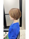 大人丸みショート/前髪あり/20代/30代
