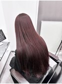 レイヤーカット/姫カット/ワインレッド