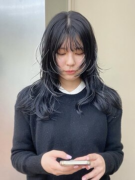 パークレーン アイス イヴェン(park lane ICI yeven) ロングハイレイヤー×ブルーブラック ロングウルフ