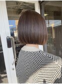 切りっぱなしボブハイライトベージュカラーショートレイヤーロブ