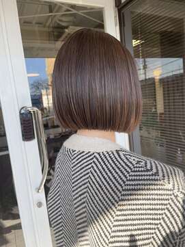 リュンヌ 門前仲町(lune) 切りっぱなしボブハイライトベージュカラーショートレイヤーロブ