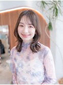 韓国風レイヤーカット髪質改善ダブルカラーミルクティーベージュ