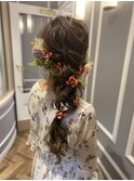 花嫁編みおろしゆるふわアレンジ