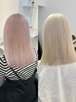 ゼロ(ZERO)の写真/ハイトーンのダメージ補修ならZEROへ☆前処理剤や後処理TRにこだわりケアしながら可愛いを叶える♪