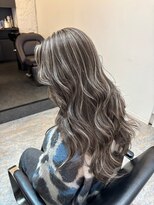 ブレンド 渋谷(BLend)&nbsp;前髪ハイライトカラー似合わせカットウェーブミディアム