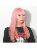 姫カットロング×ハイトーンピンク
