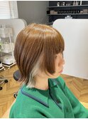 ミディアムスタイル×インナーカラー