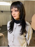 ロングレイヤー/顔まわりレイヤー/シャギーバング
