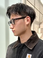 センターパートニュアンスパーマ