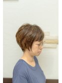 ショートボブ×グレイカラー×メッシュ
