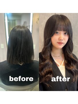 ガルボヘアー 心斎橋店(garbohair) アメ村×黒髪×韓国風×エクステ×ロング