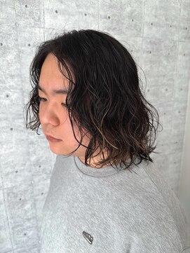 Ash 浦安店【3月16日オープン(予定)】 メンズボブウルフメンズロングミディアムレイヤーメンズパーマ