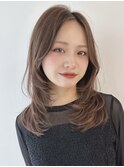 マレットヘアハイライト髪質改善オリーブグレーココアベージュ