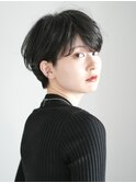 丸みショート・ボブ/丸顔/前髪あり/絶壁解消/40代/30代/長め