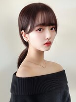 アフロート ディル(AFLOAT D'L)&nbsp;小顔ぱっつん前髪顔まわりカットサイドバングポニーテール