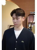 メンズセンターパート韓国ヘアコンマバングカルマパーマ岡山