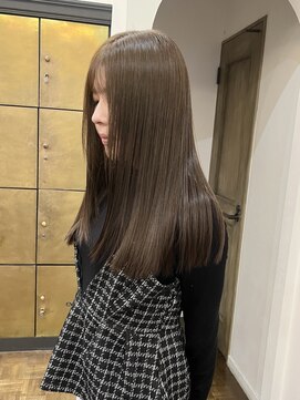 ヘアーアイスカルテット(HAIR ICI QUARTET) 夏カラー！ブリーチなしカラーで透けるオリーブカラー小顔ヘア