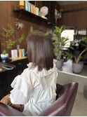 艶感ミディアムレイヤー×髪質改善ブラウンカラー