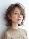 白髪ぼかし脱白髪染め似合わせショートボブ40代50代60代