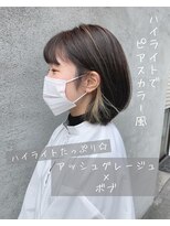 スイート ヘアデザイン(Suite HAIR DESIGN)&nbsp;ボブ×アッシュグレージュ×ハイライト×ピアスカラー