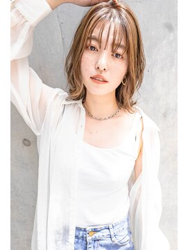 サングース(Sungoose) 韓国風ミディ＃前髪くびれイメチェンラベンダーカラー