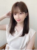 20代30代40代小顔ワンカール シースルーバング ベージュカラー